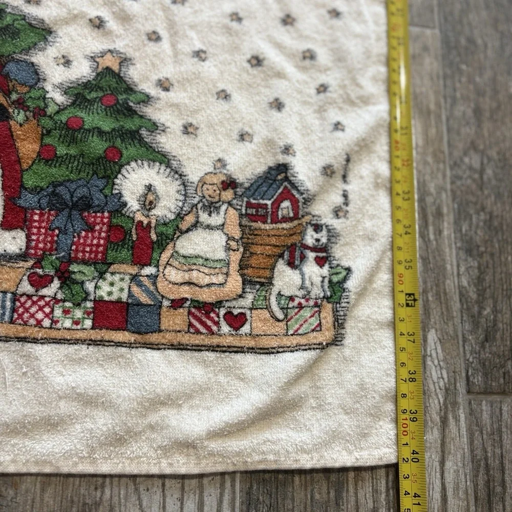 Vintage Cannon 100% Cotton Merry Christmas Santa Bath Towel 40